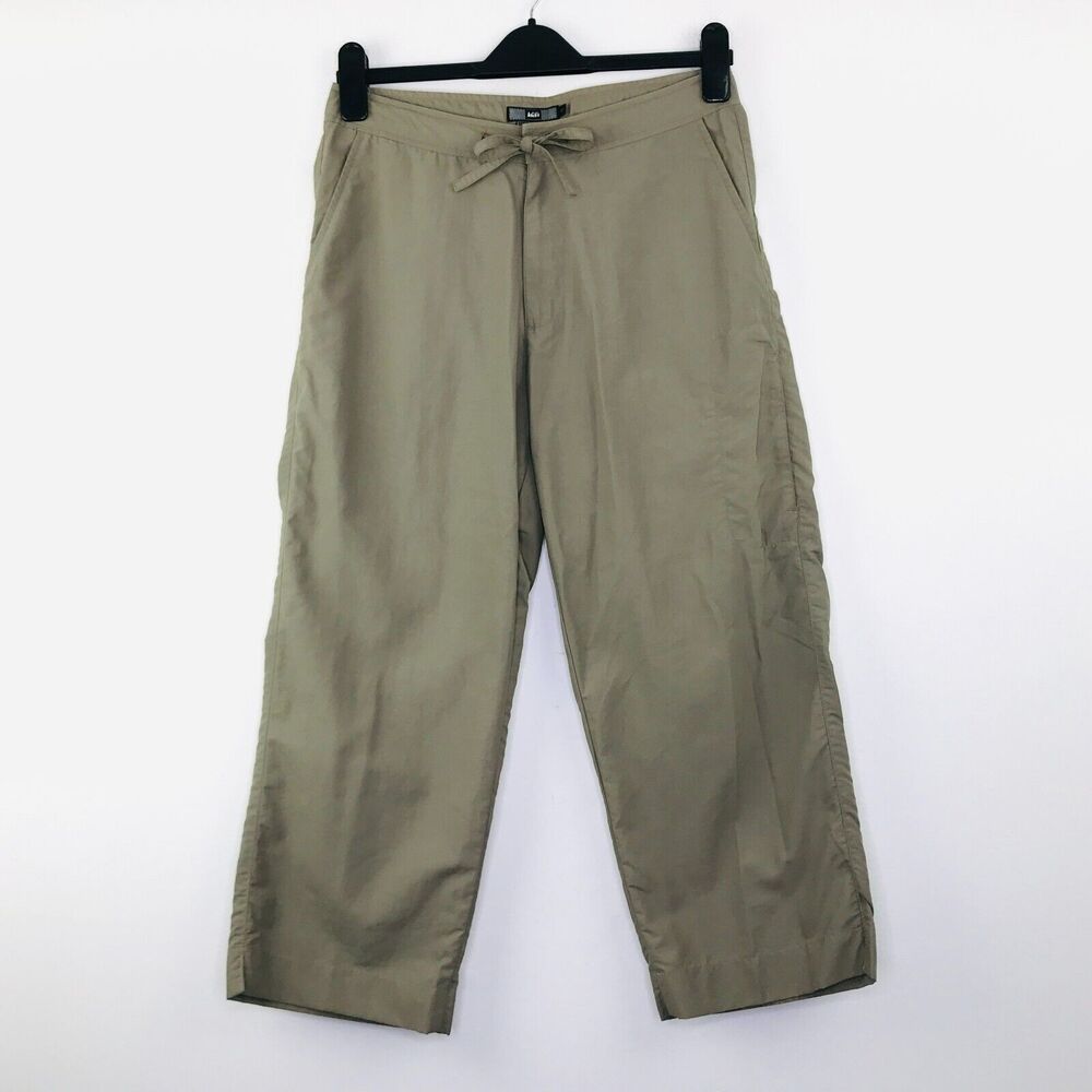 REI Women's 6 Pants Khaki UPF 50 Tie Front Straight Leg Cargo Cropped AV29